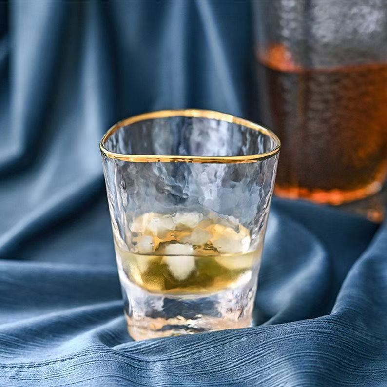 三角金边红酒杯套装家用高脚杯高颜值香槟杯高级感水晶白葡萄酒杯|undefined