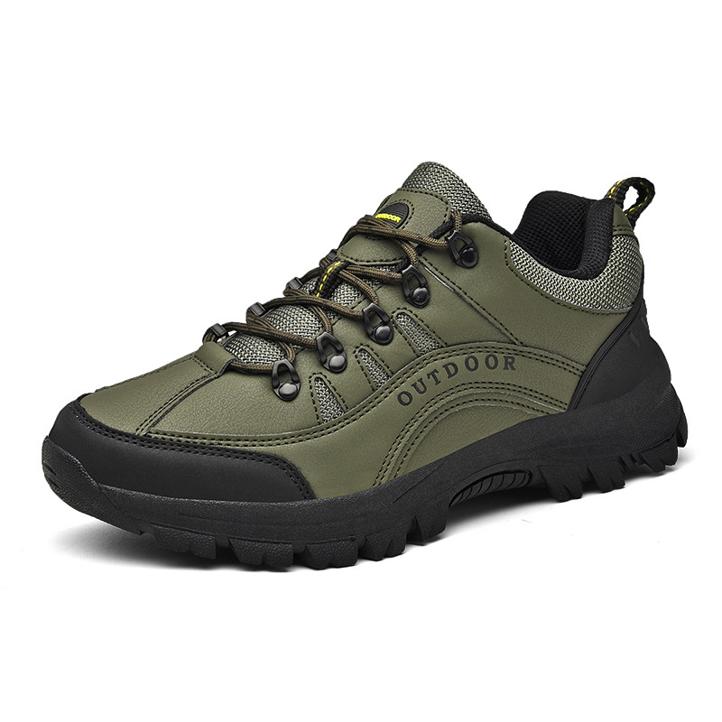 Zapatos de senderismo transfronterizos de talla extra grande 49 para hombre, zapatos deportivos para exteriores de otoño e invierno, zapatos de montañismo de cuero de caña baja, venta al por mayor y envío directo en pequeñas cantidades.