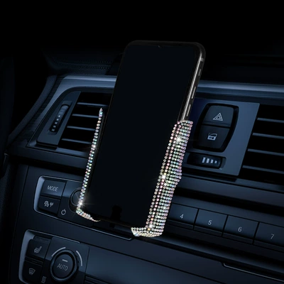 Car-Mounted Diamond-Studded Phone Holder Car phone holder - hot-drill-v-shaped-mobile-phone-holder-colored-diamond