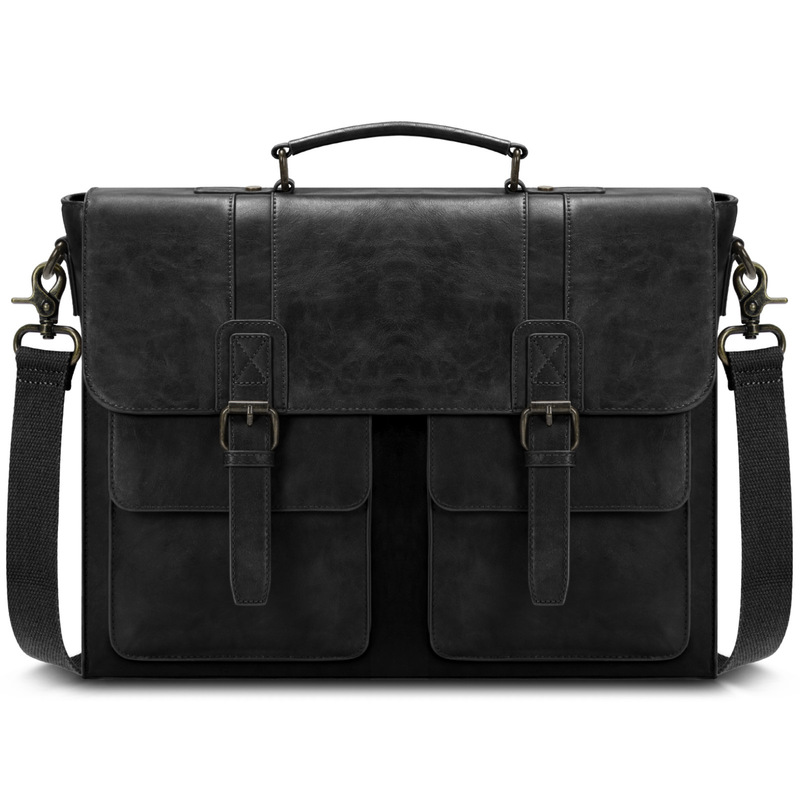 Business Briefcase Pu Waterproof Travel Computer Bag Men's 15.6inch Laptop Handbag Business Travel Office Commuting