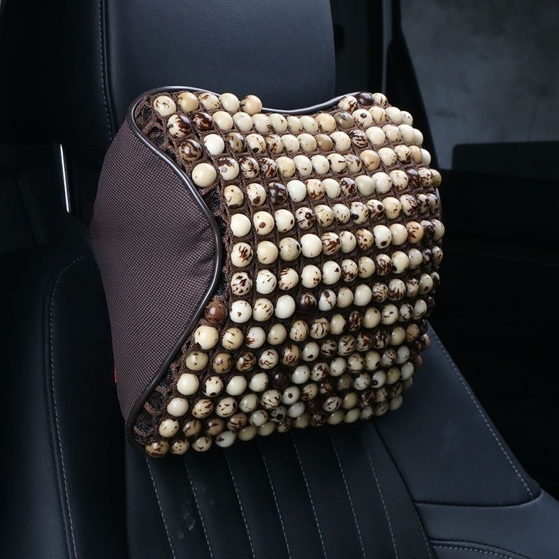 Natural Bodhi Seed Lumbar Support Summer Car Breathable Backrest Bead Pillow Memory Foam Massage Headrest Driver Lumbar Cushion