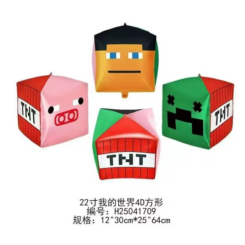 Баллон с алюминиевой фольгой ROBLOX Minecraft, мультяшная карта Rob Less игра, баллон из алюминиевой фольги, баллон на день рождения