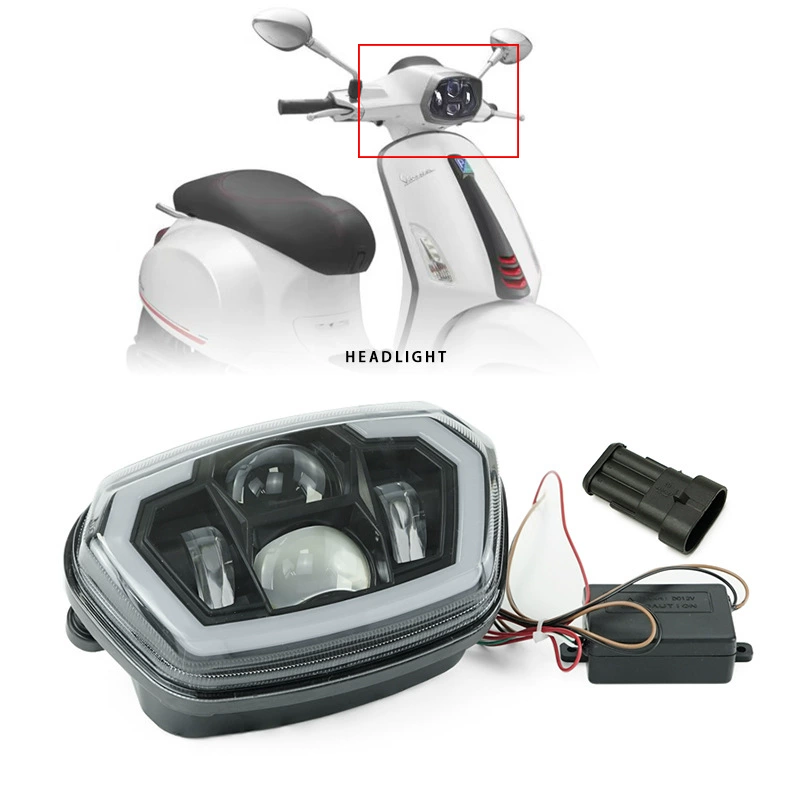 Подходит для мотоцикла Vespa Sprint 150, модифицированная фара, мобильное приложение, красочный Bluetooth-пульт дистанционного управления, светодиодная фара