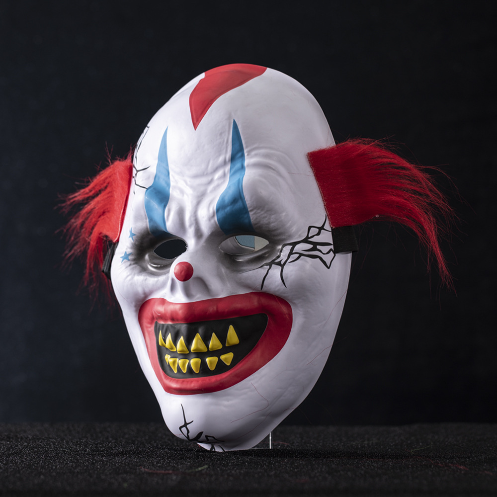 Nueva piel roja máscara de payaso Halloween vestido divertido horror comedia máscara posicionamiento moldeo