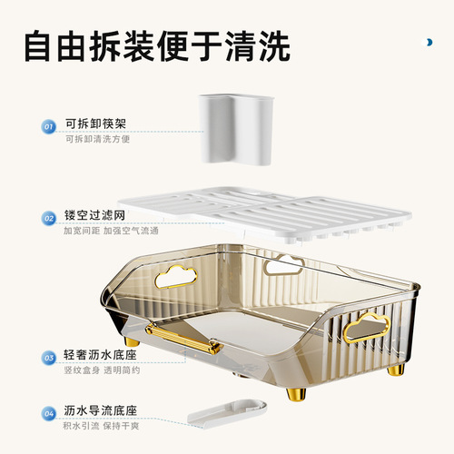 Bowl and Plate Storage Rack Kitchen Drain Basket Bowl Shelf Shelf Home Bowls and Spoons Drain Storage Box Drain Bowl Shelf