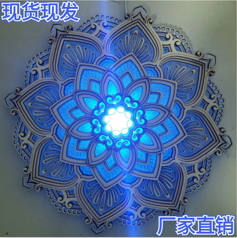 Cross-border new wholesale creative mandala yoga room night light living room decoration home party lighting props pendant