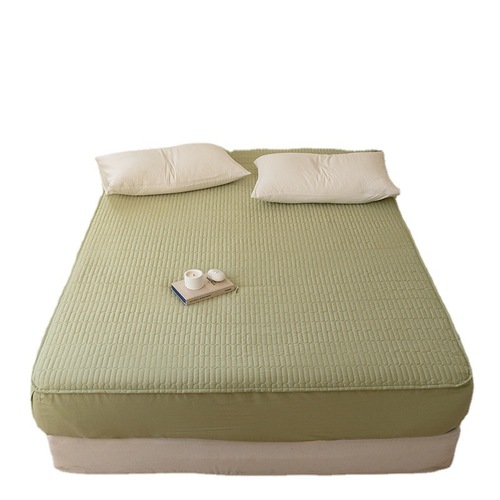 纯棉床笠单件夹棉加厚席梦思床垫保护罩防滑固定防尘床套纯色床罩