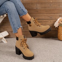 A 17081 Chunky Heel British Style Martin Boots �ָ�Ӣ������