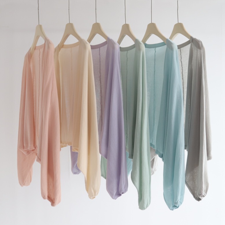 Gentle Lazy Style All-match Tencel Linen Sunscreen Top Summer Long-sleeved Loose Outer-fit Knitted Cardigan Thin Shawl