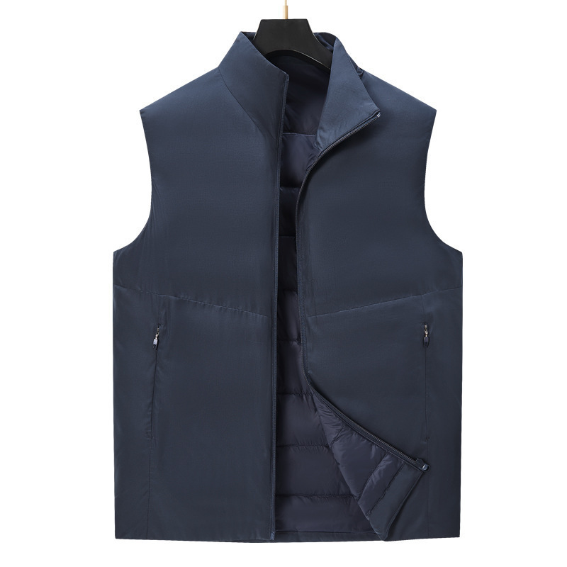 New autumn and winter down vest, casual 80% white goose down vest, warm, lightweight, sleeveless, sports and casual vest, black