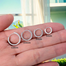 欧美简约个性6-12mm铜镀真金/白金气质百搭锆石镶钻迷你耳环耳扣