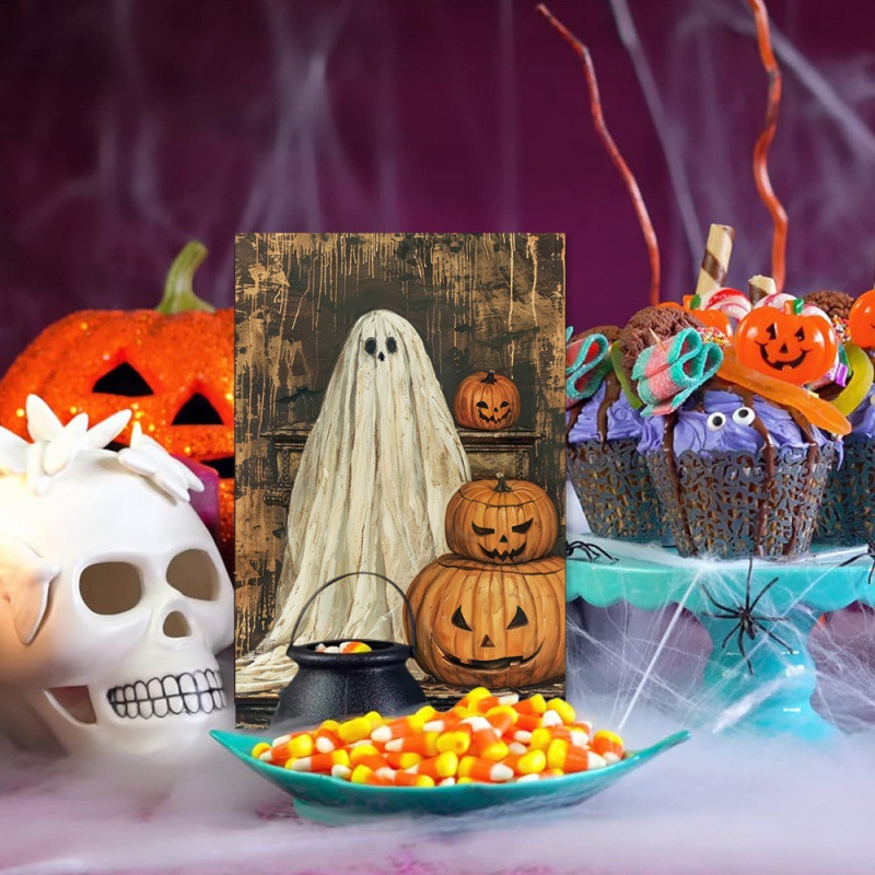 Nuevas tarjetas de invitación de decoración de fiesta de Halloween tarjetas de felicitación para la cena Happy Halloween creativas tarjetas fantasmas