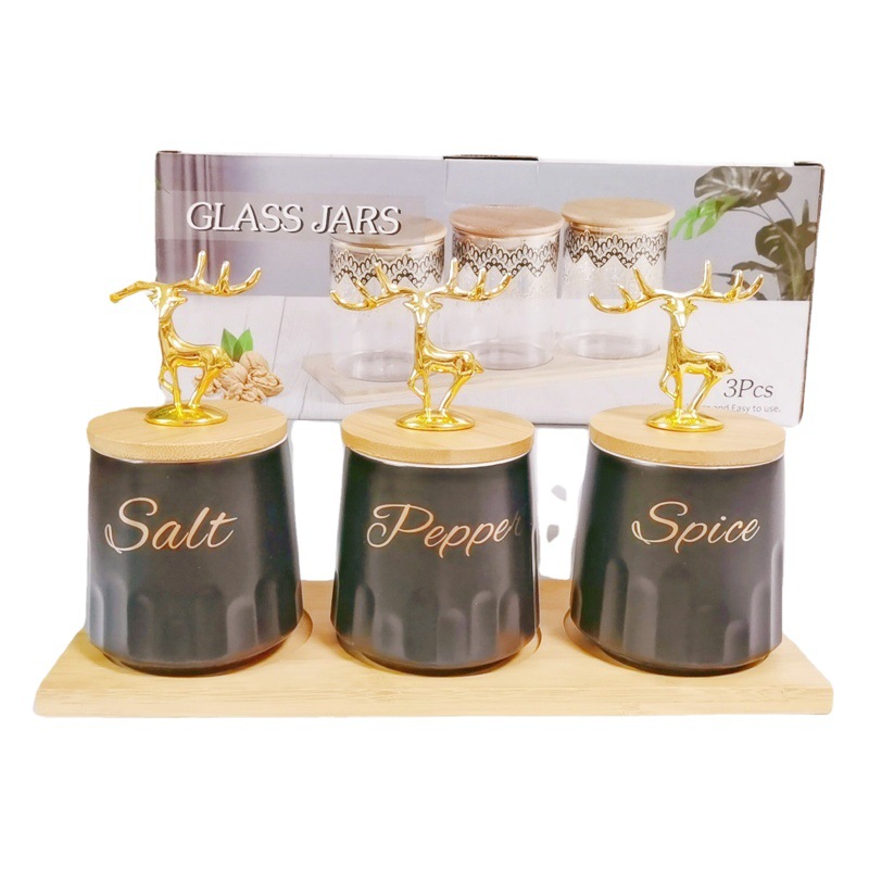 Exportación transfronteriza cerámica sellado tarro traje cocina condimento tarro multi-grano almacenamiento tarro café tarro de té tarro de azúcar