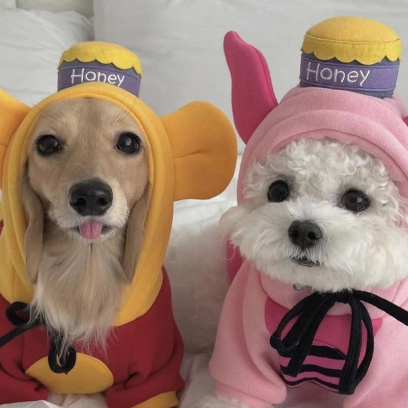 BICHON FRIZE 봄과 가을 포메라니안 운동복 슈나우저 강아지 옷 코기 고양이 작은 테디 애완 동물 강아지 폴리 에스터