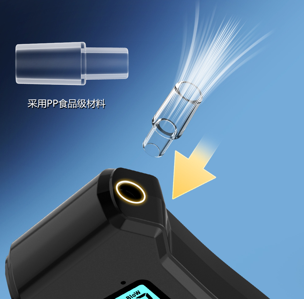 Alcohol Tester Test Drunk Driving Tester Portable Digital Display Meter Blow Air Measuring Device Car Home Dual Use