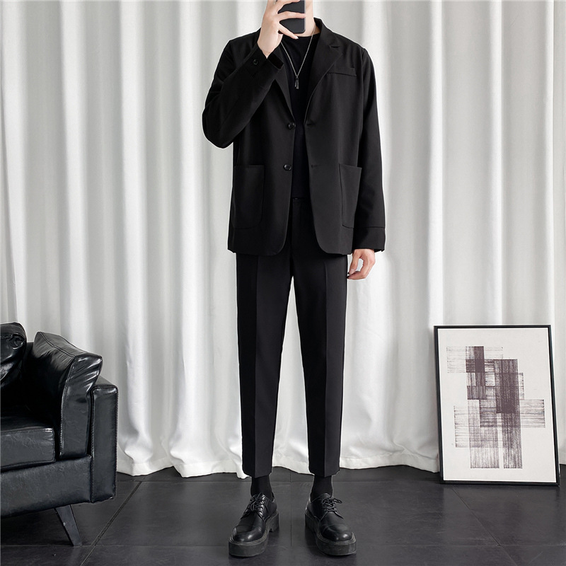 K8 세트 티셔츠 8096 바지 블랙 [폭발 권장]]