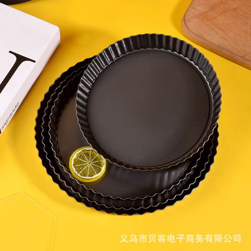 Molde para hornear antiadherente de 6 pulgadas de 8 pulgadas de 10 pulgadas de fondo vivo crisantemo pastel de pizza placa para hornear bandeja de pizza