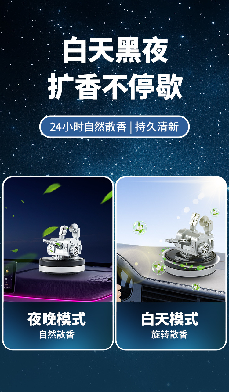 New Car Fragrance Solar Machine Gun Car Perfume Ornament Model Car Creative Long-Lasting Fragrance