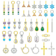 925纯银几何吊坠DIY项链手链耳饰制作配件饰品简约百搭银饰配件银