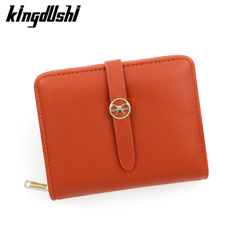 Hebilla de moda de estilo coreano de las mujeres billetera corta de gran capacidad Multi-tarjeta monedero certificado Bolsa De fábrica al por mayor