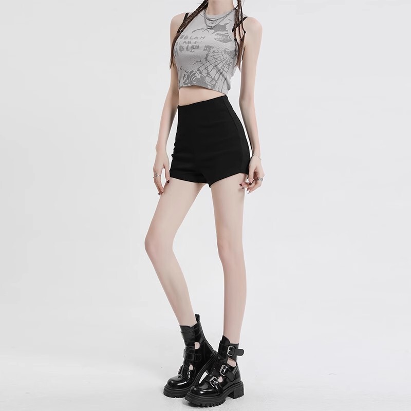 Lower Body Missing Hot Girl Bottoming Shorts for Women Summer Petite Black Outer Wear High Waist Tight Elastic Anti-Exposure Hot Pants Lower Body Missing Hot Girl Bottoming Shorts for Women Summer Petite Black Outer Wear High Waist Tight Elastic Anti-Exposure Hot Pants
