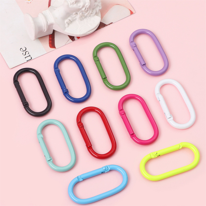 Colorful Painted Carabiner Round Track Spring Buckle DIY Keychain Luggage Doll Pendant Mobile Phone Chain Accessories Colorful Painted Carabiner Round Track Spring Buckle DIY Keychain Luggage Doll Pendant Mobile Phone Chain Accessories