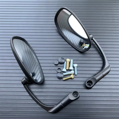 Motorcycle rearview mirror Chopper Scooter 8/10mm - oval-black
