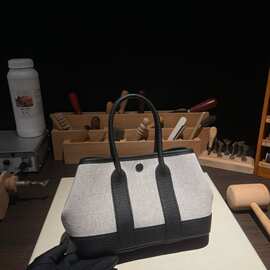 全手工缝制mini garden party23花园包帆布拼皮手提包百搭小包包