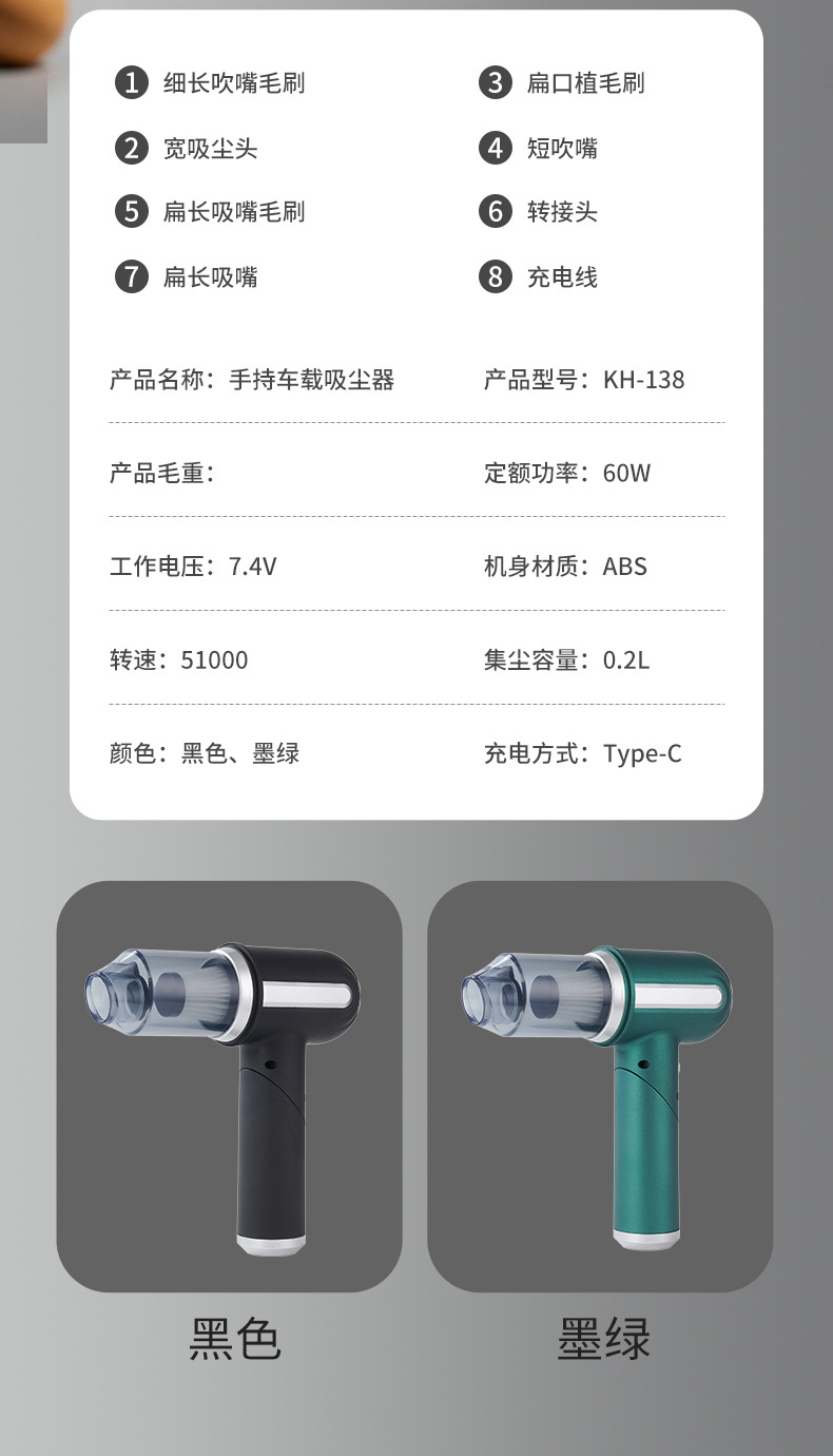 Portable Folding Vacuum Cleaner Household Wireless Charging Handheld Vehicle-Mounted High Suction Desktop Dust Collector