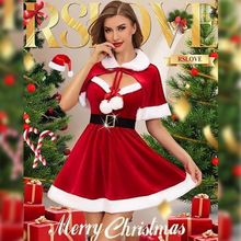 圣诞演出服装 圣诞节cosplay服饰 圣诞老人圣诞衣服成人女装斗篷