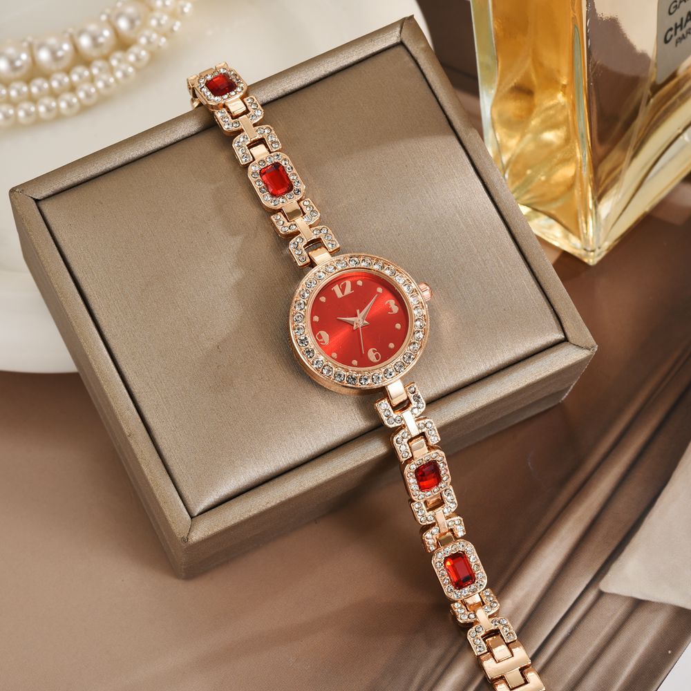 Nuevo estilo estudiante estilo coreano temperamento pequeño redondo brazalete de diamantes temperamento de moda pulsera pequeña reloj digital para mujer