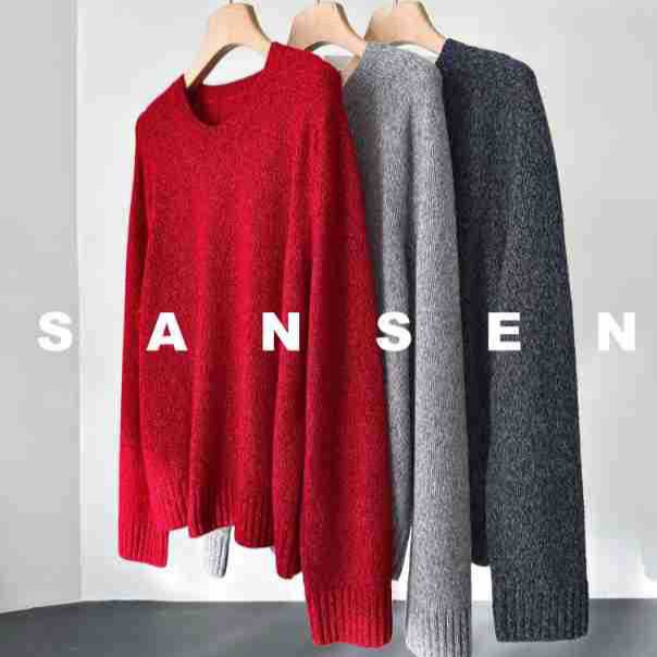 Luxury Lp Style Heavyweight Custom-Dyed Lyocell Wool High-End Fancy Yarn Raglan Sleeve Knitted Sweater for Women