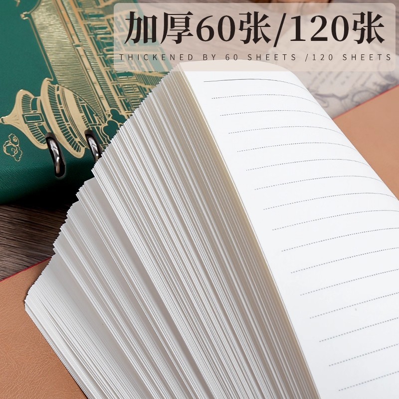 Nuevo portátil A5 de alto valor de la cara cubierta de cuero sin bordes de mano página de libro de alta calidad extraíble para estudiantes universitarios