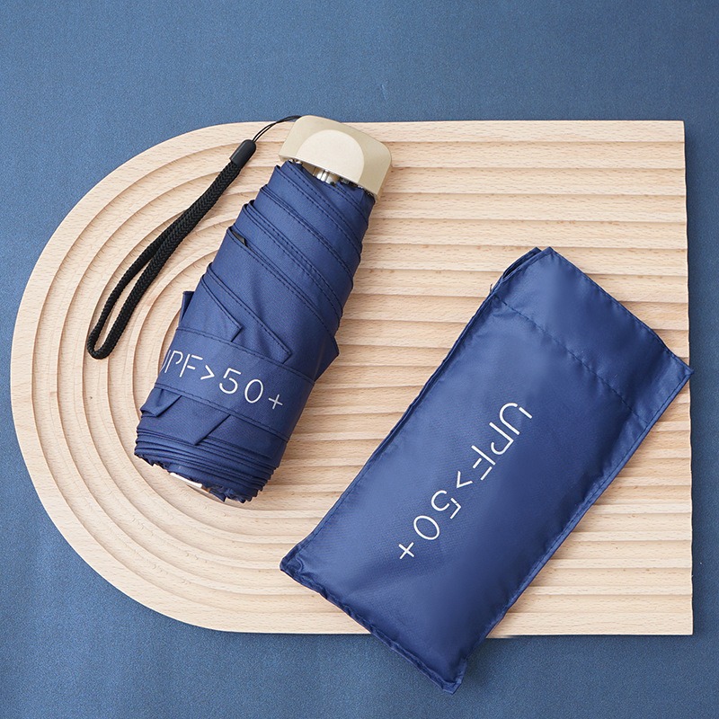 Cápsula paraguas protección solar Protección UV paraguas reforzado de ocho huesos paraguas cinco veces pequeña sombrilla portátil