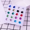 10 pairs of color 6mm three -dimensional diamonds
