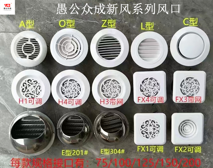铝合金PVC散流器方形单层百叶出风口空调送风排风检修口风管进风-阿里巴巴