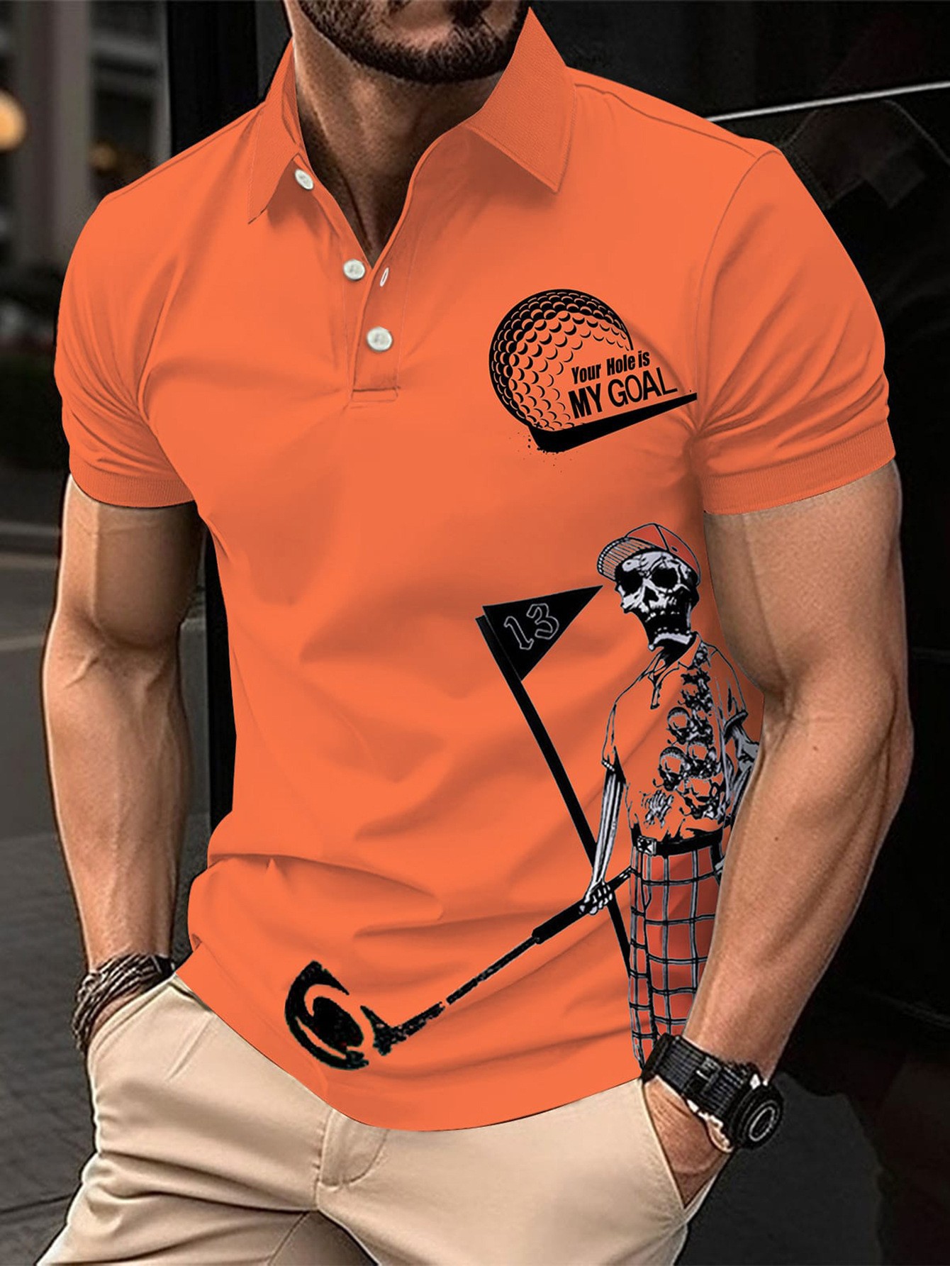 Polo de hombre con estampado 3D para comercio transfronterizo 2025, camiseta polo sin mangas informal con patrón para hombre, estilo D de seda helada.