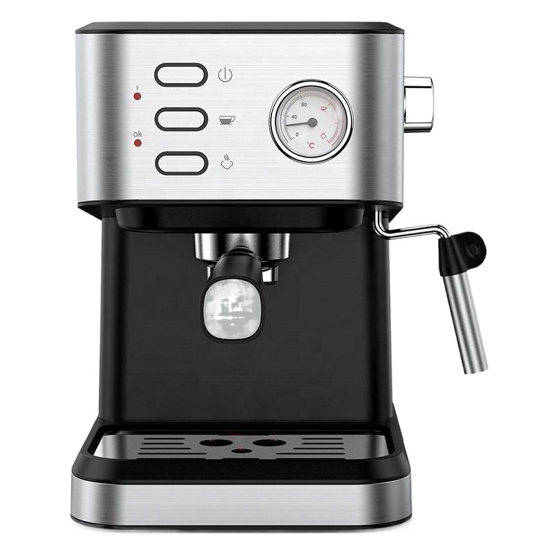 Suministro de máquinas de café para uso doméstico, máquinas pequeñas semiautomáticas con espumador de leche a vapor de diseño elegante, café expreso para oficina, estilo retro.