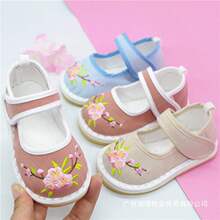 儿童手工布鞋绣花鞋古风刺绣时尚超软棉布千层底吸汗宝宝婴儿学步