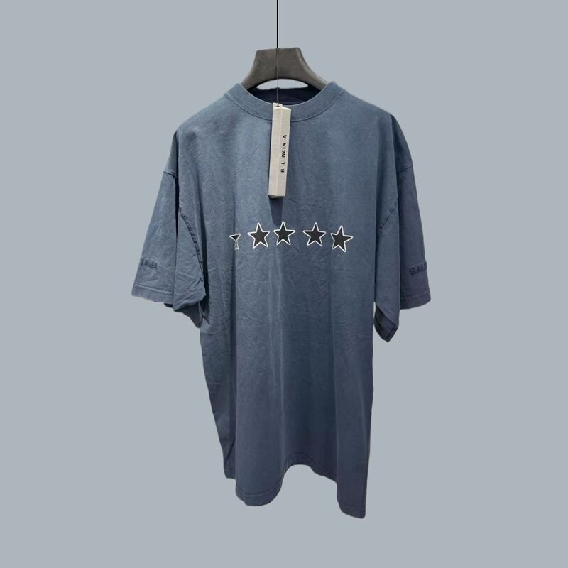[Ready Stock and Shipped in Seconds] Correct High Version Paris B Family 26Ss Joint with Marker Pen Embossed T-Shirt for Men and Women