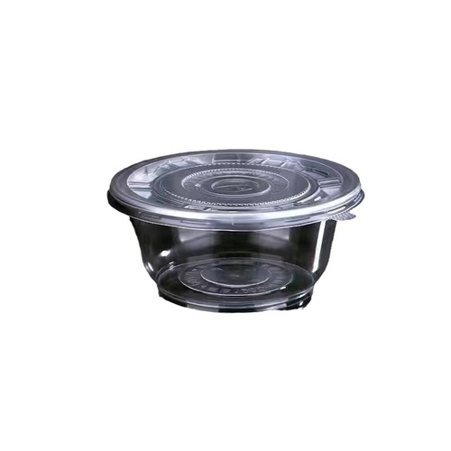 Disposable bowl plastic bowl round thickened PP transparent environmentally friendly bowl ice powder fast food takeaway bowl whole box
