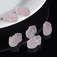 Кристалл Huige Fang, натуральный розовый кристалл Pixiu, подвеска, аксессуары для самостоятельного изготовления, браслет ручной работы, ожерелье, розовый кристалл, аметист