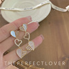 Zirconium, earrings, retro universal silver needle heart-shaped heart shaped, silver 925 sample, Korean style, wholesale