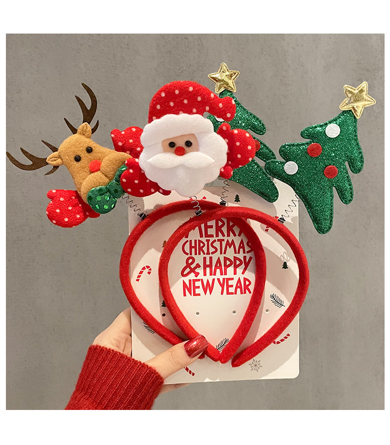 Weihnachtsclips für weibliche Hirschgeweihe, dekorative Geschenke, große Schleifen-Stirnbänder, Haar-Accessoires, Kopfbedeckungen_voghion.com