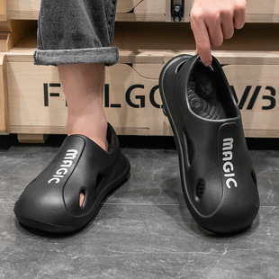 New Croc Shoes Men's Summer Outerwear Sandals Trendy Home High-Looking Thick-Soled Bag Heel Slippers Wholesale