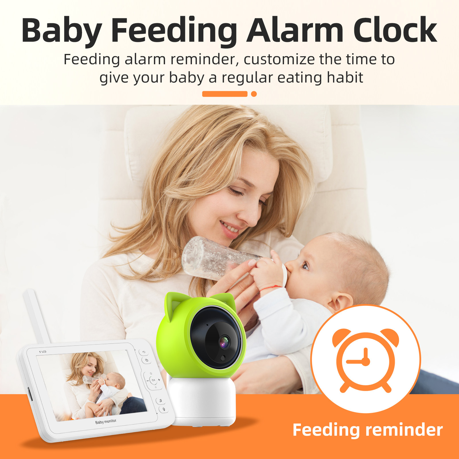 Fábrica de fuente 5 pulgadas monitor para bebés temperatura y humedad detección de lloro cámara inteligente para bebés explosión transfronteriza 2