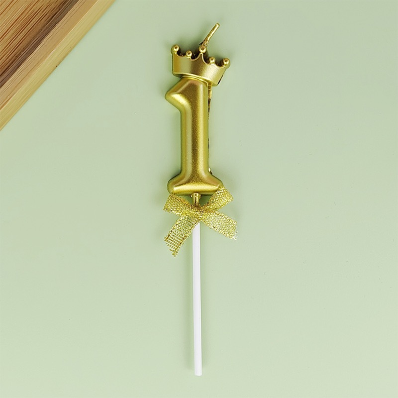 Velas digitales de corona de oro, velas de pastel de fiesta de corona de color, velas de cumpleaños para niños, adultos, en stock al por mayor