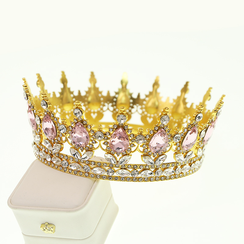 1 Piece Quantity Women's Lady Queen Crown Alloy Rhinestone Plating Crown