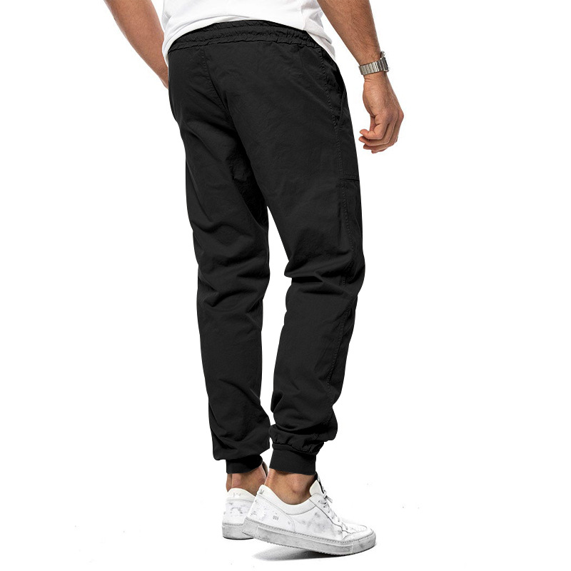 2024 Men's Spring And Summer New Style Classic Drawstring Pants Solid Color Woven Casual Sports Work Trousers Plus Size Men's Clothing_voghion.com