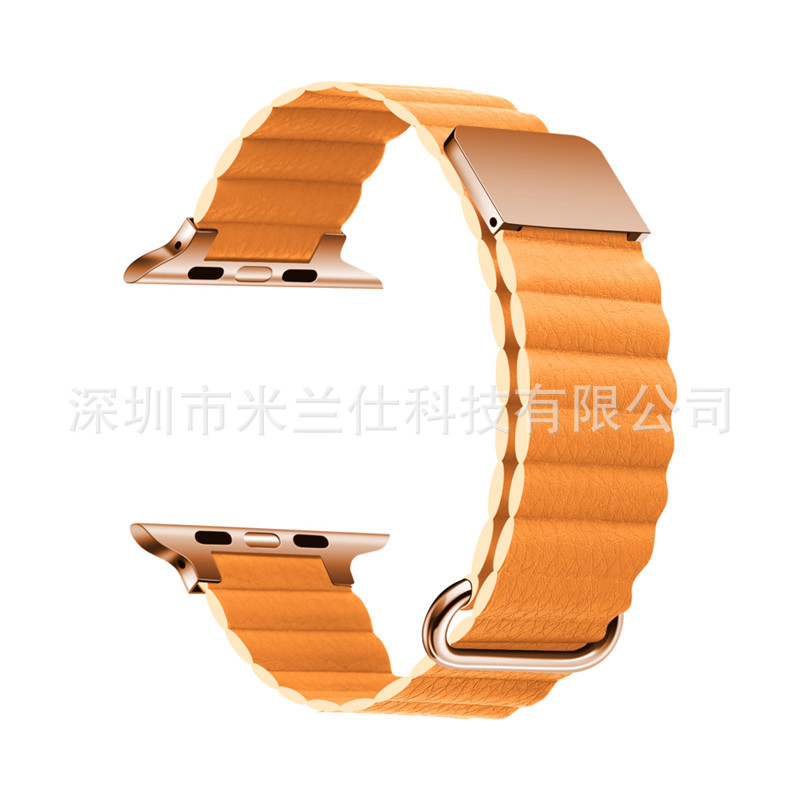 Adecuado para Apple Watch Apple S9 cuero genuino ultra2 magnético hebilla iwatch98765se Correa fábrica